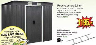Harald Nyborg Redskabshus 2,7 m2 tilbud