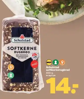 Netto Schulstad softkernerugbrød tilbud