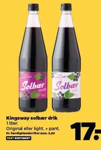 Netto Kingsway solbær drik 1 liter. tilbud