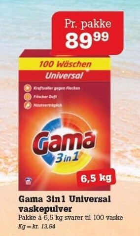 Poetzsch Padborg Gama 3in1 universal vaskepulver tilbud