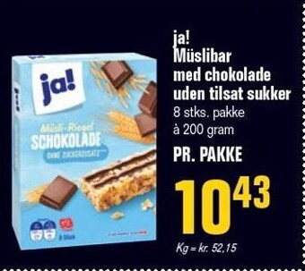 Poetzsch Padborg Ja! müslibar med chokolade - uden tilsat sukker tilbud