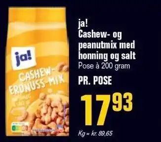 Poetzsch Padborg Cashew- og peanutmix med honning og salt tilbud