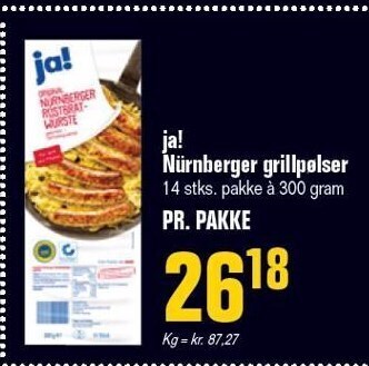 Poetzsch Padborg Ja! nürnberger grillpølser tilbud