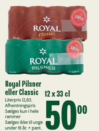 Min Købmand Royal pilsner eller classic tilbud