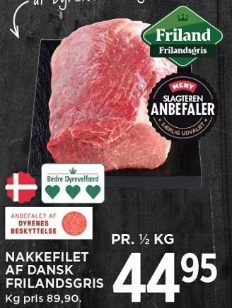 MENY Nakkefilet af dansk frilandsgris tilbud