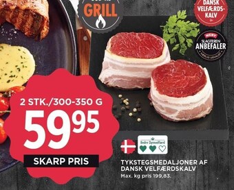 Tykstegsmedaljoner af dansk velfærdskalv