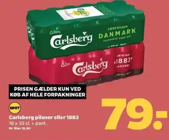 Netto Carlsberg pilsner eller 1883 tilbud