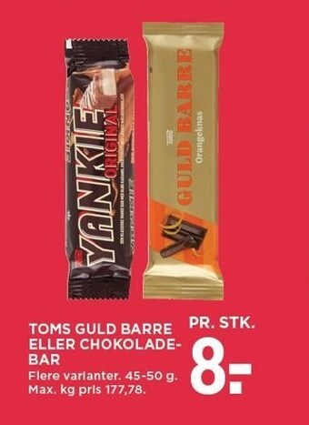 Toms guld barre eller chokoladebar