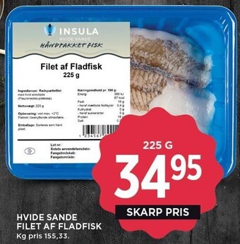 MENY Hvide sande filet af fladfisk tilbud