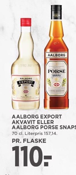 MENY Aalborg export akvavit eller aalborg porse snaps tilbud