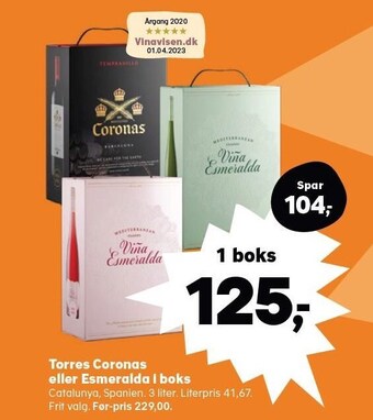 Kvickly Torres coronas eller esmeralda i boks tilbud
