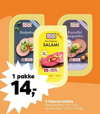 Kvickly 3-stjernet pålæg tilbud