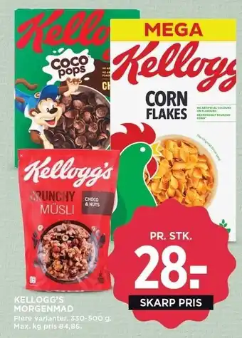 MENY Kellogg´s morgenmad, flere varianter 330-500 g tilbud