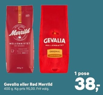 Kvickly Gevalia eller rød merrild tilbud