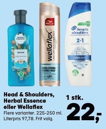 Kvickly Head & shoulders herbal essence eller wellaflex tilbud