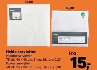 Kvickly Hvide servietter tilbud