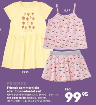 Kvickly Friends sommerkjole eller top/nederdel sæt tilbud