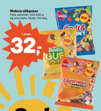 Kvickly Malaco slikposer tilbud