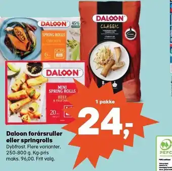 Kvickly Daloon forårsruller eller springsrolls tilbud