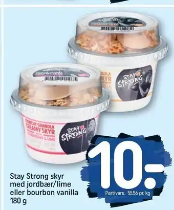 REMA 1000 Stay strong skyr med jordbær/lime eller bourbon vanilla tilbud