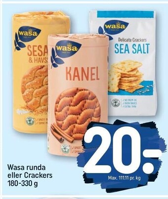 REMA 1000 Wasa runda eller crackers tilbud