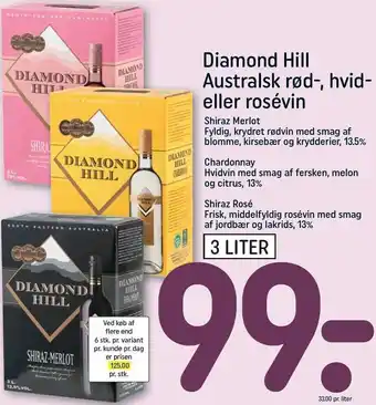 REMA 1000 Diamond hill australsk rød-, hvid- el. rosévin tilbud