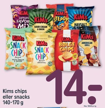 REMA 1000 Kims chips eller snacks tilbud