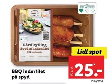 Lidl Bbq inderfilet på spyd tilbud