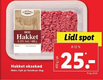 Lidl Hakket oksekød tilbud