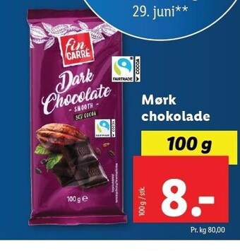 Lidl Mørk chokolade tilbud