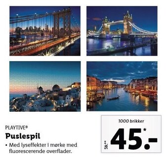 Lidl Playtive puslespil tilbud