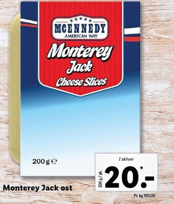 Lidl Monterey jack ost tilbud