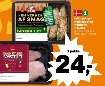 SuperBrugsen Kyllingebryst med lage eller marineret inderfilet tilbud