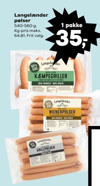 SuperBrugsen Langelænder pølser tilbud