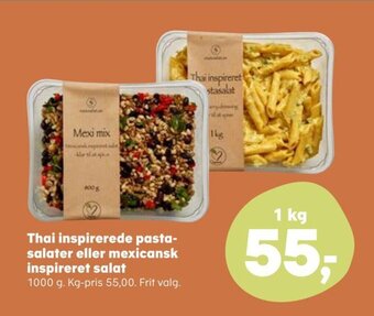 Thai inspirerede pasta-salater eller mexicansk inspireret salat