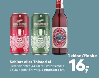 SuperBrugsen Schiøtz eller Thisted øl tilbud
