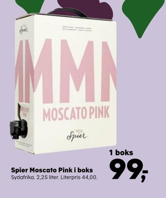 SuperBrugsen Spier Moscato Pink i boks tilbud