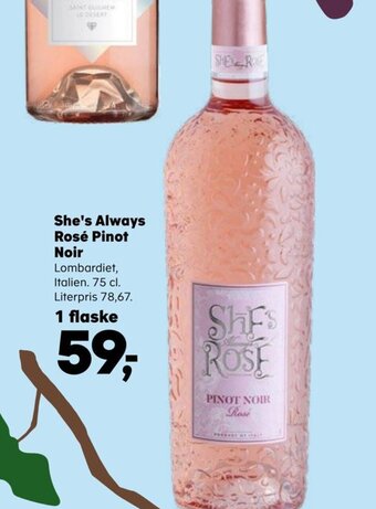 SuperBrugsen She's Always Rosé Pinot Noir tilbud