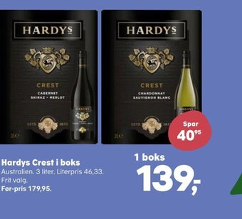 SuperBrugsen Hardys Crest i boks tilbud