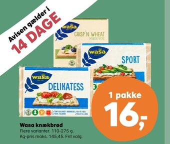 SuperBrugsen Wasa knækbrød tilbud