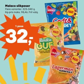 SuperBrugsen Malaco slikposer tilbud