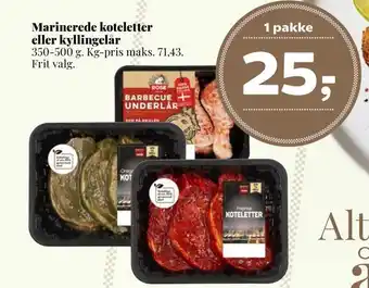 Dagli'Brugsen Marinerede koteletter eller kyllingelår tilbud