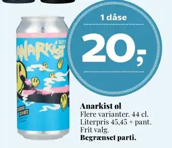 Dagli'Brugsen Anarkist øl tilbud