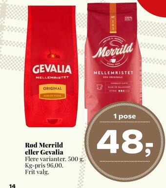 Dagli'Brugsen Rød merrild eller gevalia tilbud