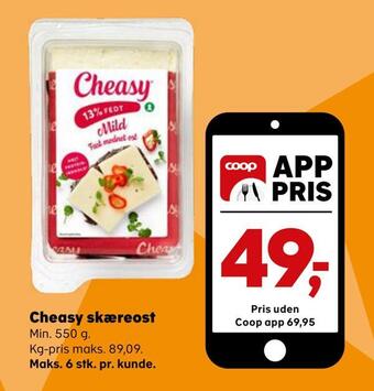 Kvickly Cheasy skæreost tilbud