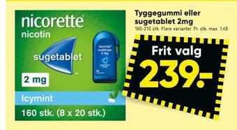 Bilka Tyggegummi eller sugetablet 2mg tilbud