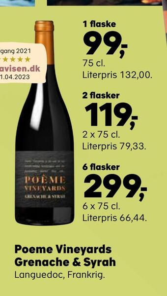 SuperBrugsen Poeme vineyards grenache & syrah tilbud