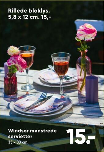 Bilka Windsor mønstrede servietter tilbud