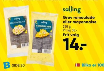 Grov remoulade eller mayonnaise