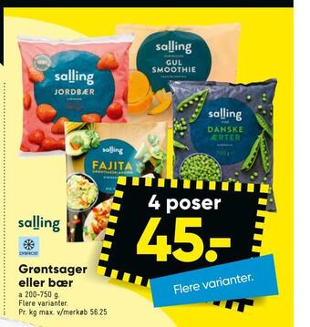Bilka Grøntsager eller bær tilbud